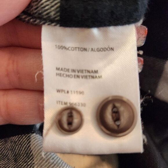 Boneyard Threadz Panic at the Disco B&W Plaid Flannel Button Up Shirt Large - Picture 10 of 10